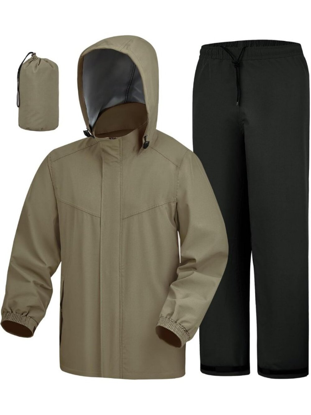 Packable Waterproof 2-Piece Rain Suit for Men & Women - Lightweight Rain Gear